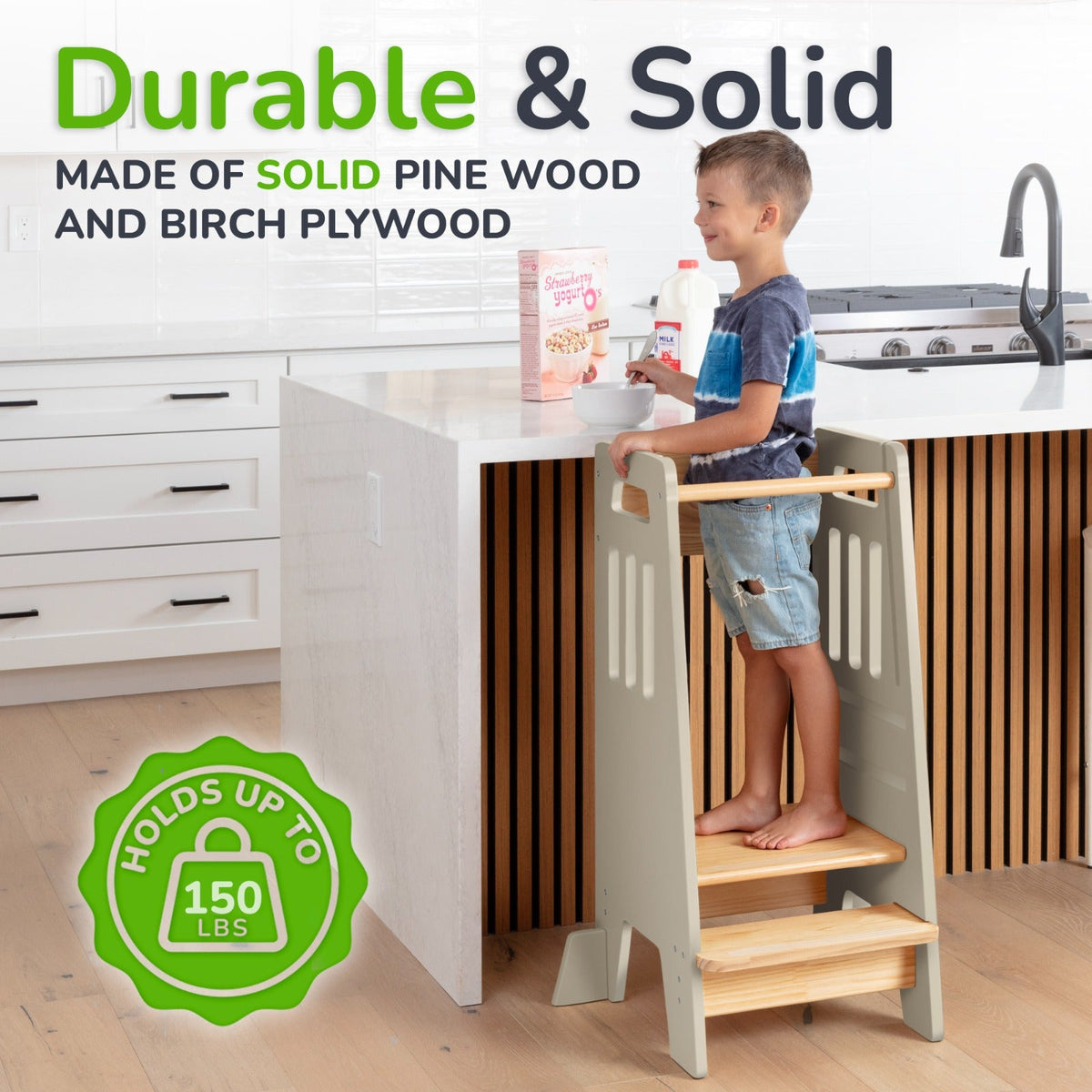 Standing Toddler Tower with Sliding Safety Door